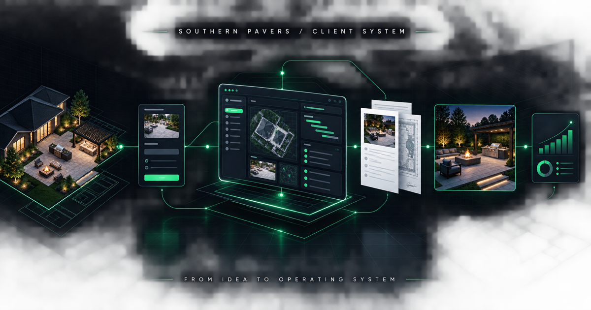 Southern Pavers connected system from customer idea through operations, documents, delivery, and reporting